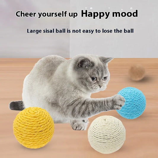 String Sisal Ball Self-Hi Relieving Stuffy Funny Cat Toy